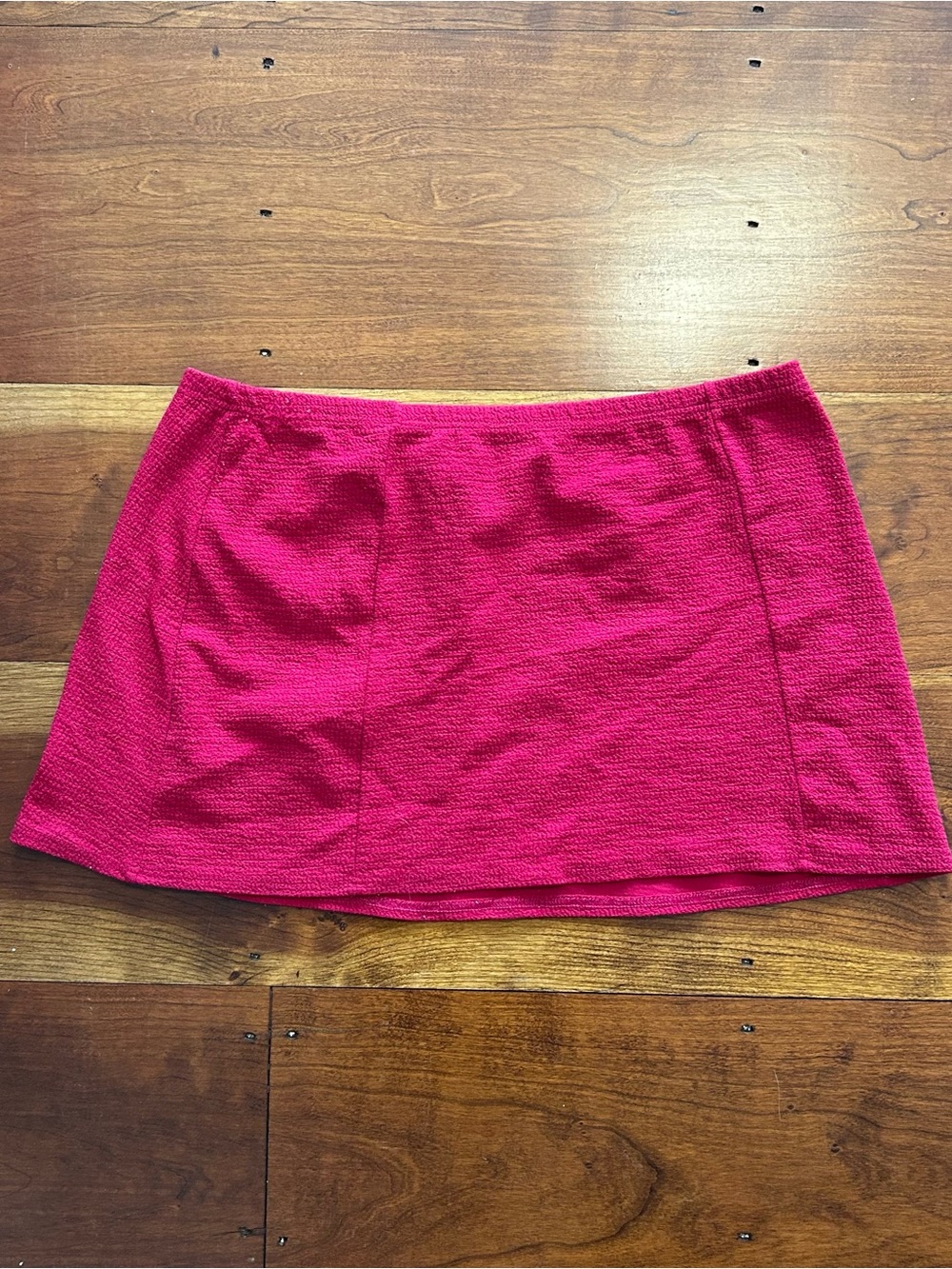 Vintage Y2K Body Idea Red Pink Mini Skirt w/ Elastic Waist Cover Up Skirt